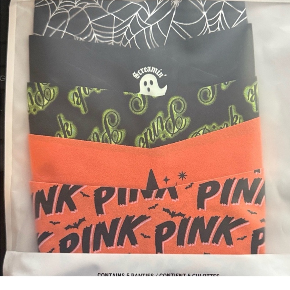 Victoria's Secret Halloween Panties Set - Black, Green, Orange, Pink